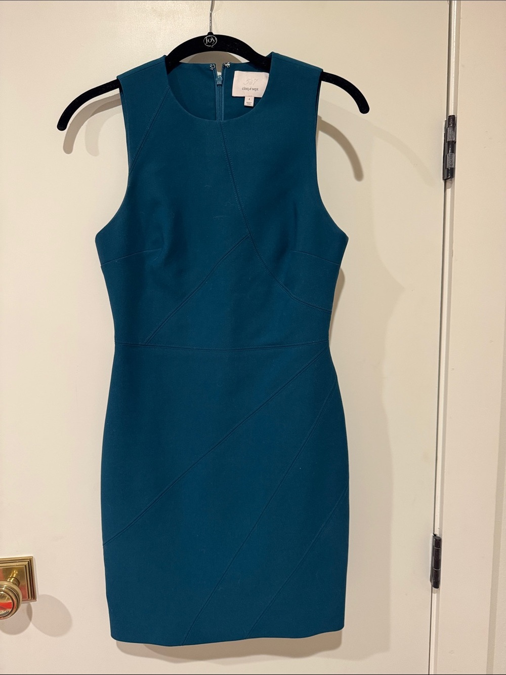Sleeveless Teal Sheath Dress by Cinq a Sept
